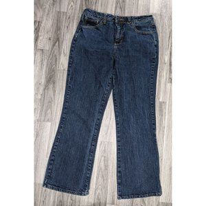 St. Johns Bay Size 14 Short Straight Leg Embroidered Bootcut Denim Jeans